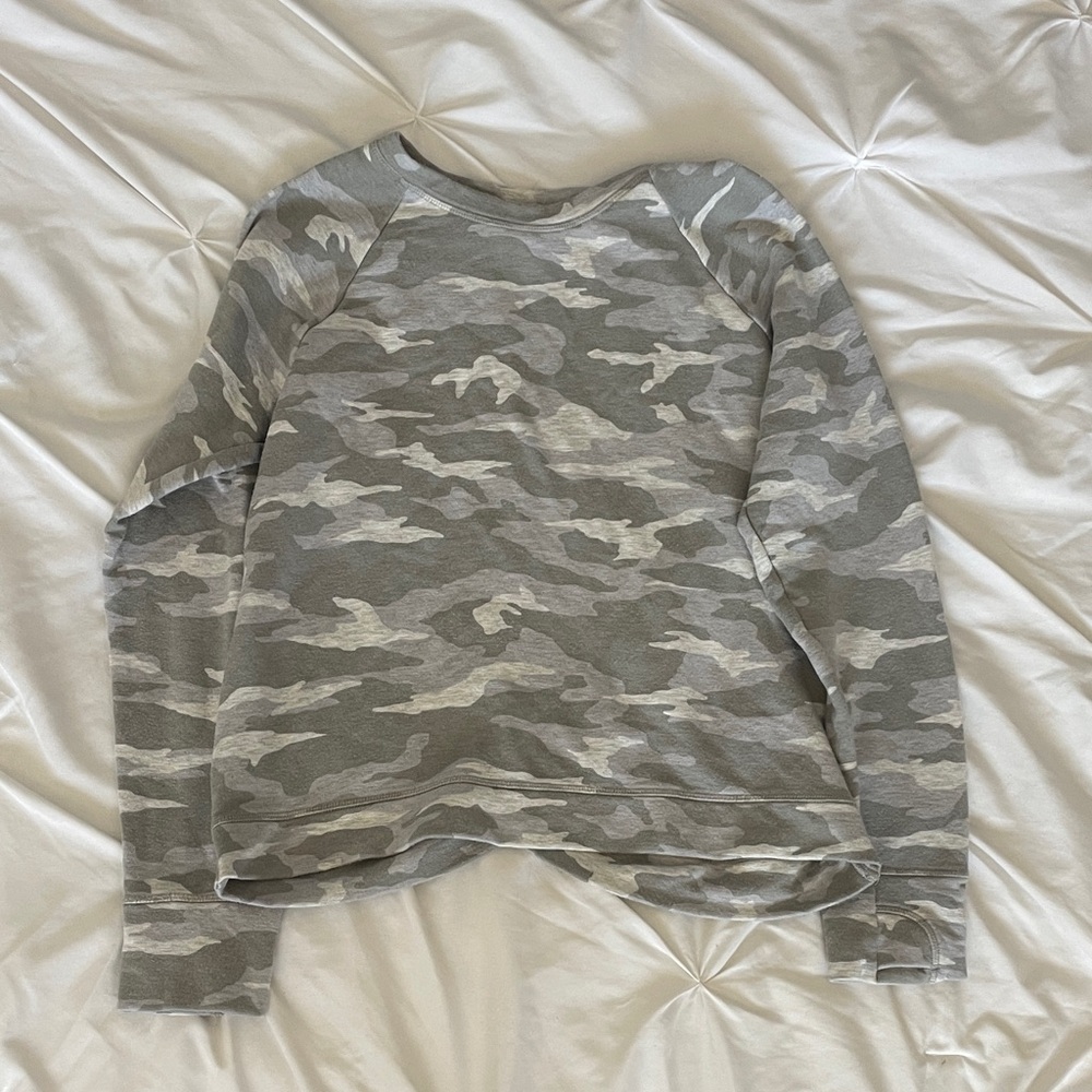 Athleta Girl Gray Camo Top